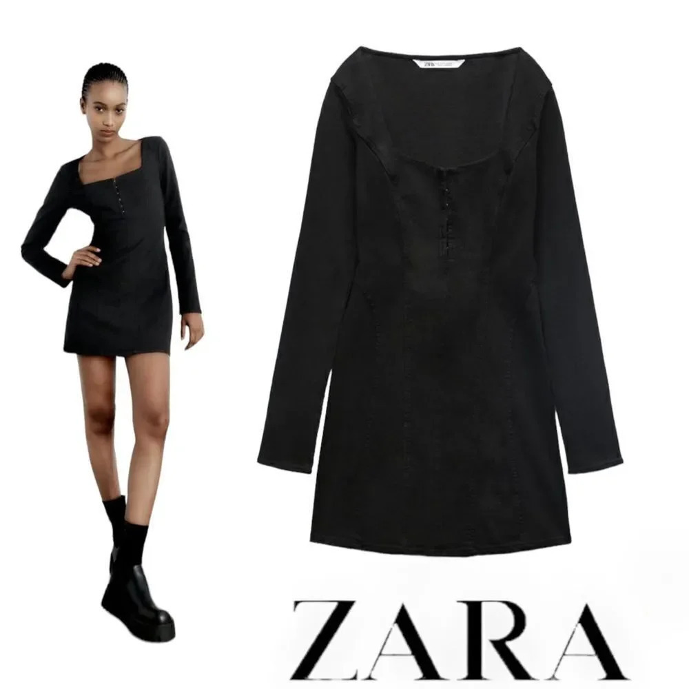 ZARA | Black | DENIM TRF DRESS